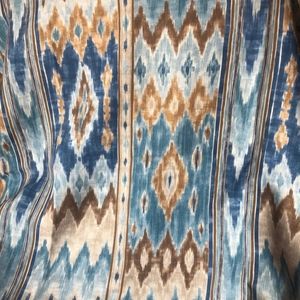 KRAVET COUTURE fabric blue ikat 2+ yards 100% linen